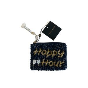 America & Beyond Hand Beaded HAPPY HOUR Coin Purse